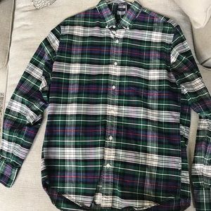 JCrew Green Plaid Button Down